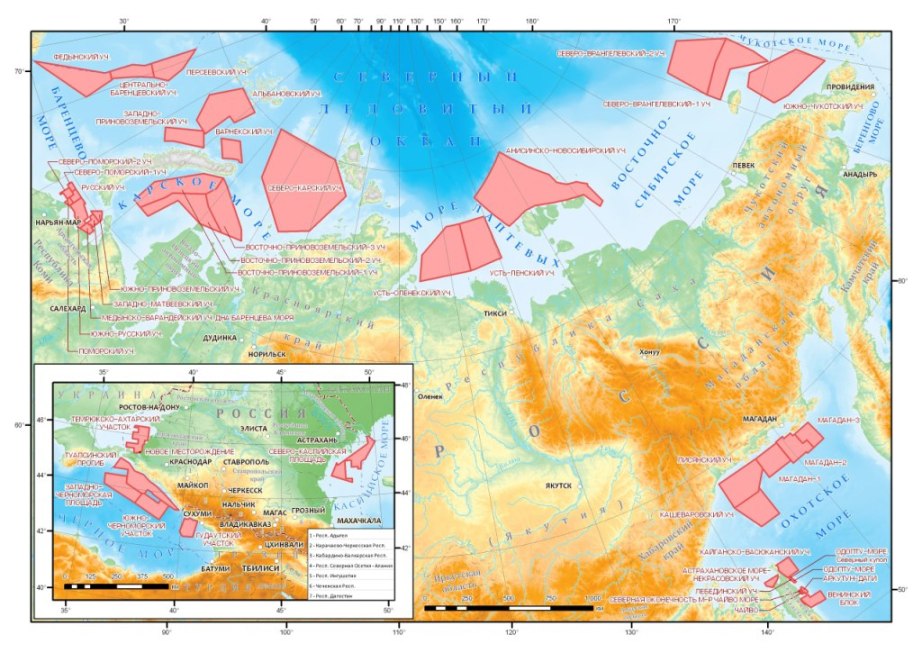 Шельф россии карта